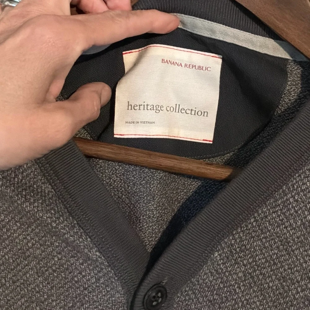 Banana Republic Heritage Collection Grey Thermal Henley Size Small